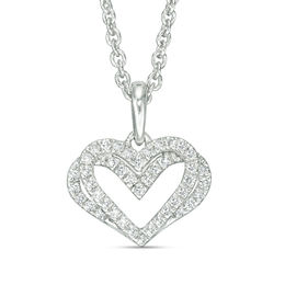 The Kindred Heart from Vera Wang Love Collection 0.09 CT. T.W. Diamond Mini Pendant in Sterling Silver - 19&quot;