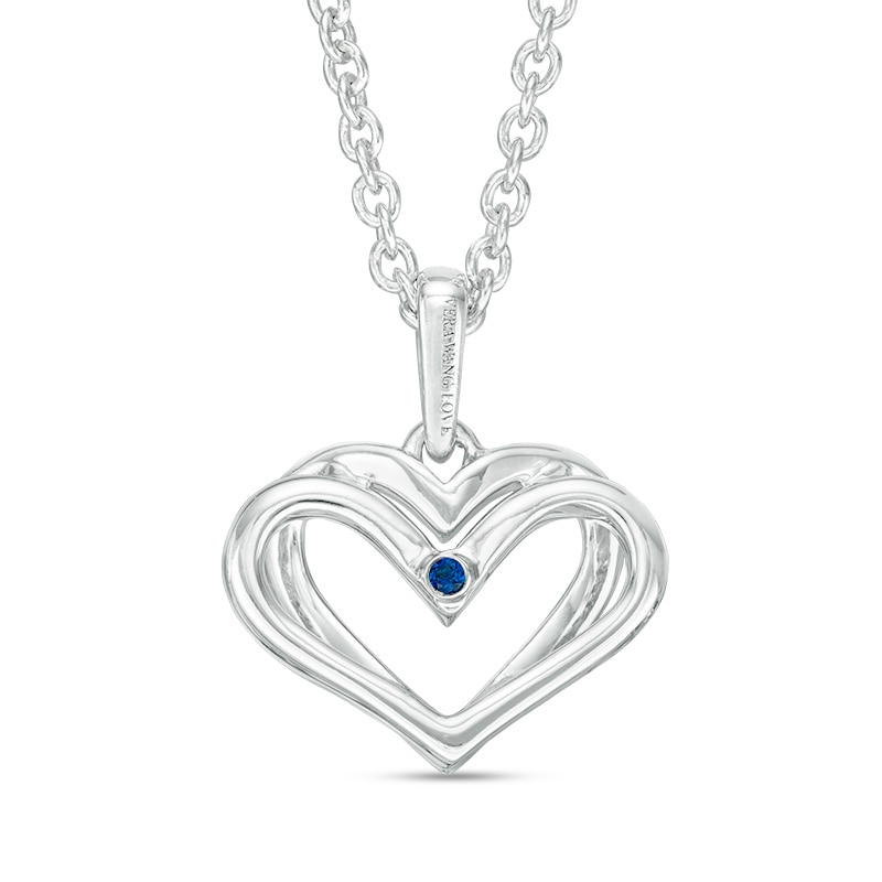 The Kindred Heart from Vera Wang Love Collection 0.09 CT. T.W. Diamond Mini Pendant in Sterling Silver - 19"