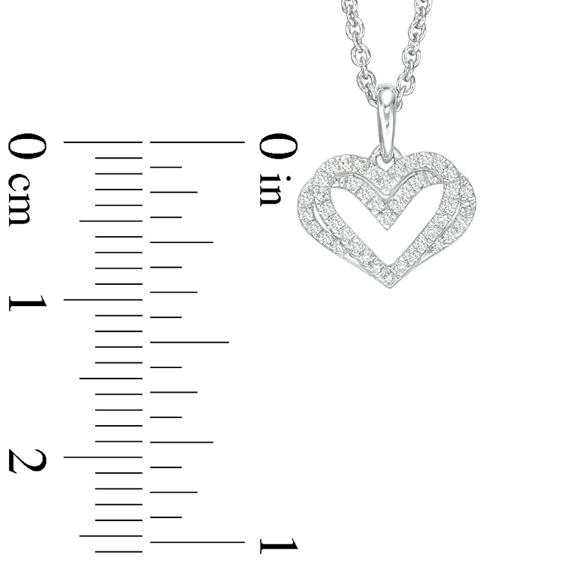 Main Image 3 of The Kindred Heart from Vera Wang Love Collection 0.09 CT. T.W. Diamond Mini Pendant in Sterling Silver - 19"