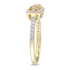 Thumbnail Image 2 of Sideways Baguette Citrine and White Sapphire Frame Ring in Sterling Silver with Yellow Rhodium