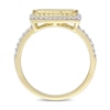Thumbnail Image 3 of Sideways Baguette Citrine and White Sapphire Frame Ring in Sterling Silver with Yellow Rhodium