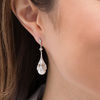 Thumbnail Image 2 of 8.0-9.0mm Freshwater Cultured Pearl and Lab-Created White Sapphire Beaded Art Deco Drop Earrings in Sterling Silver