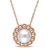 Thumbnail Image 0 of 6.5-7.0mm Cultured Freshwater Pearl Flower Vintage-Style Necklace in 10K Gold - 17"