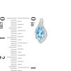 Thumbnail Image 4 of Oval Blue Topaz and Lab-Created White Sapphire Beaded Open Flame Pendant and Drop Earrings Set in Sterling Silver