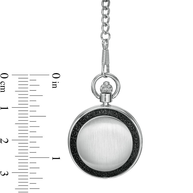 Men's James Michael Two-Tone Pocket Watch with Black Dial (Model: PMA181016C)|Peoples Jewellers