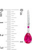Thumbnail Image 3 of Pear-Shaped Lab-Created Ruby and White Sapphire Pendant and Drop Hoop Earrings Set in Sterling Silver