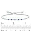 Thumbnail Image 2 of Vera Wang Love Collection Blue Sapphire and 0.15 CT. T.W. Diamond Station Bolo Bracelet in Sterling Silver - 8.0"