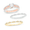 Thumbnail Image 0 of 1.40 CT. T.W. Diamond Four Piece Bridal Set in 14K Tri-Tone Gold