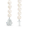 Thumbnail Image 3 of Vera Wang Love Collection 6.5-7.0mm Freshwater Cultured Pearl 0.07 CT. T.W. Diamond Strand Necklace in Sterling Silver