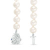 Thumbnail Image 2 of Vera Wang Love Collection 6.5 - 7.0mm Cultured Freshwater Pearl 0.07 CT. T.W. Diamond Strand Necklace in Sterling Silver