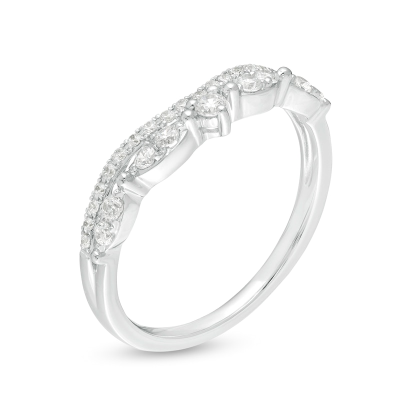 0.33 CT. T.W. Diamond Art Deco Contour Anniversary Band in 14K White Gold|Peoples Jewellers