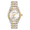 Ladies' Bulova Diamond-Accent Two-Tone Watch with Mother-of-Pearl Dial (Model: 98P152)