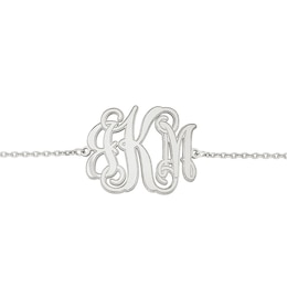 Scroll Monogram Bracelet in Sterling Silver (3 Initials) - 7.5"
