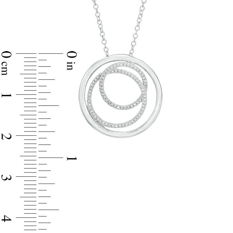 Diamond Accent Three Circle Pendant in Sterling Silver