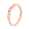 Thumbnail Image 3 of 0.15 CT. T.W. Diamond Twist Shank Contour Anniversary Ring in 14K Rose Gold