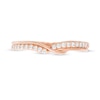 Thumbnail Image 4 of 0.15 CT. T.W. Diamond Twist Shank Contour Anniversary Ring in 14K Rose Gold