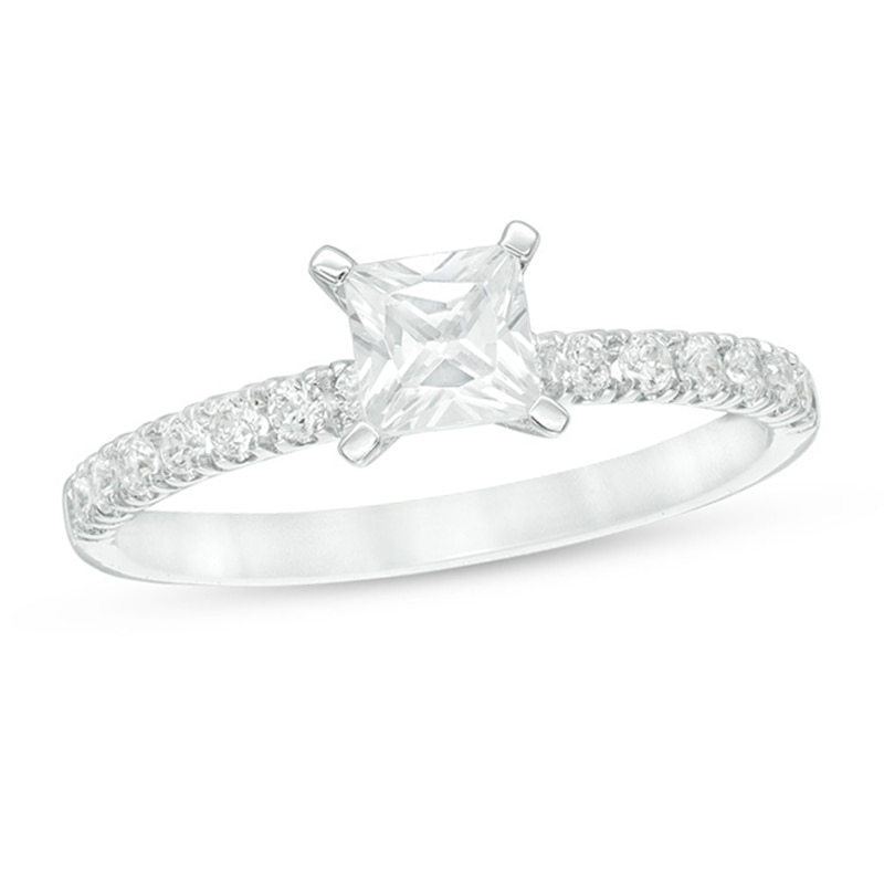 0.70 CT. T.W. Certified Canadian Princess-Cut Diamond Engagement Ring in 14K White Gold (I/I2)|Peoples Jewellers