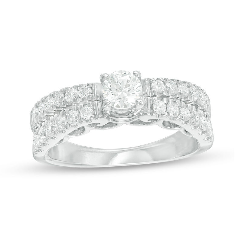 Celebration Canadian Ideal 0.83 CT. T.W. Diamond Engagement Ring in 14K White Gold (I/I1)