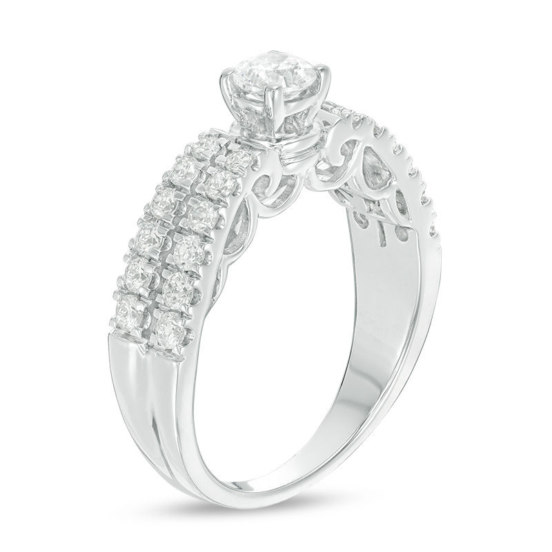 Celebration Canadian Ideal 0.83 CT. T.W. Diamond Engagement Ring in 14K White Gold (I/I1)