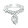 Thumbnail Image 0 of 0.46 CT. T.W. Marquise Diamond Frame Bridal Set in 10K White Gold
