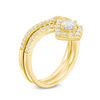 Thumbnail Image 1 of 0.70 CT. T.W. Diamond Tilted Cushion Frame Bridal Set in 10K Gold