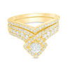 Thumbnail Image 0 of 0.95 CT. T.W. Diamond Tilted Cushion Frame Bridal Set in 10K Gold