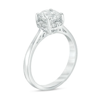 1.25 CT. T.W. Certified Canadian Diamond Frame Engagement Ring in 14K White Gold (I/I1)