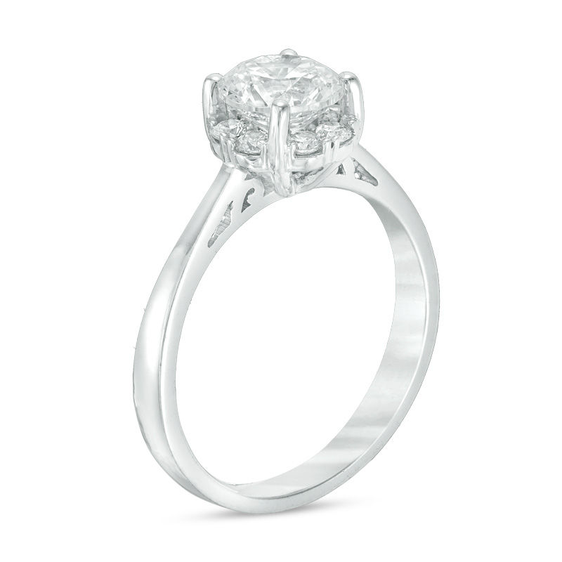 1.25 CT. T.W. Certified Canadian Diamond Frame Engagement Ring in 14K White Gold (I/I1)