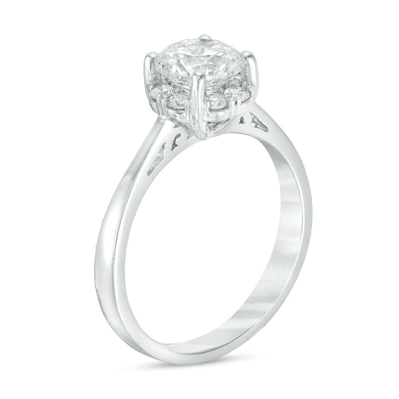 1.25 CT. T.W. Certified Canadian Diamond Frame Engagement Ring 14K White Gold (I/I1)