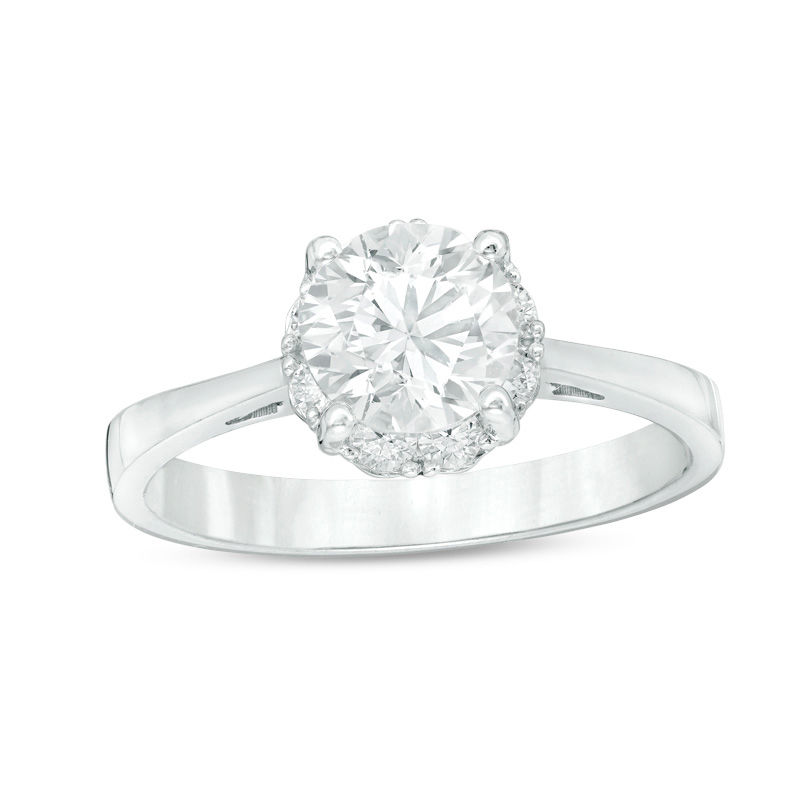 CT. T.W. Certified Canadian Diamond Frame Engagement Ring in 14K White Gold (I/I1)|Peoples Jewellers