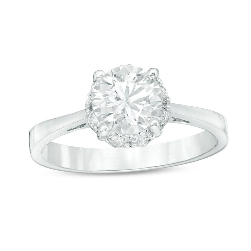 1.50 CT. T.W. Certified Canadian Diamond Frame Engagement Ring in 14K White Gold (I/I1)
