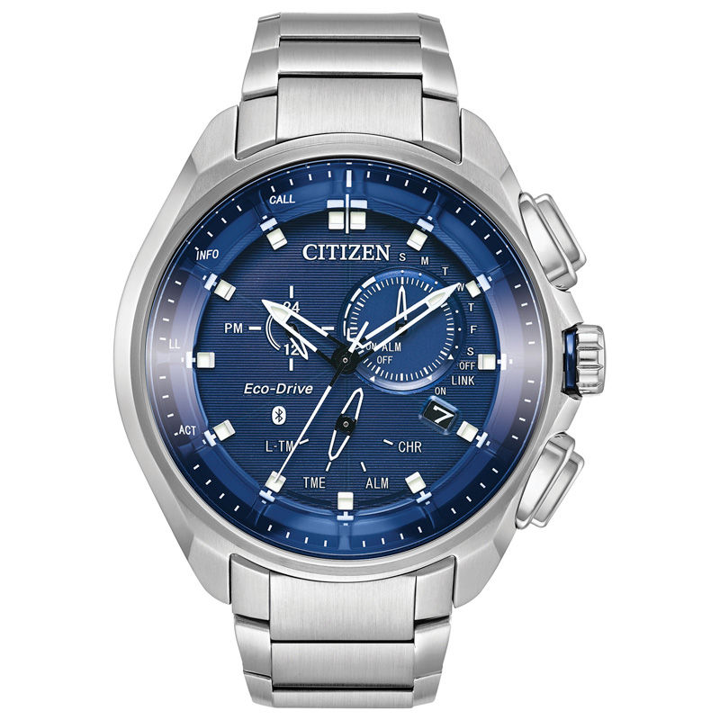 Citizen Eco-Drive® Proximity Pryzm Chronograph Smart Watch with Blue Dial (Model: BZ1021-54L)|Peoples Jewellers