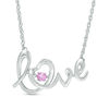 Unstoppable Love™ Lab-Created Pink Sapphire "love" Necklace in Sterling Silver