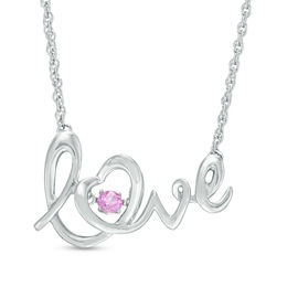 Unstoppable Love™ Lab-Created Pink Sapphire "love" Necklace in Sterling Silver