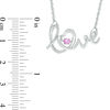Unstoppable Love™ Lab-Created Pink Sapphire "love" Necklace in Sterling Silver