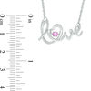 Thumbnail Image 2 of Unstoppable Love™ Lab-Created Pink Sapphire "love" Necklace in Sterling Silver