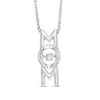 Unstoppable Love™ Lab-Created White Sapphire Linear "MOM" Pendant in Sterling Silver