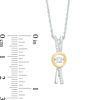 Thumbnail Image 2 of Unstoppable Love™ Lab-Created White Sapphire "X" Pendant in Sterling Silver and 10K Gold