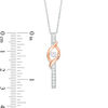 Unstoppable Love™ Lab-Created White Sapphire Stick Drop Pendant in Sterling Silver and 10K Rose Gold