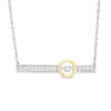 Unstoppable Love™ Lab-Created White Sapphire Bar Necklace in Sterling Silver and 10K Gold