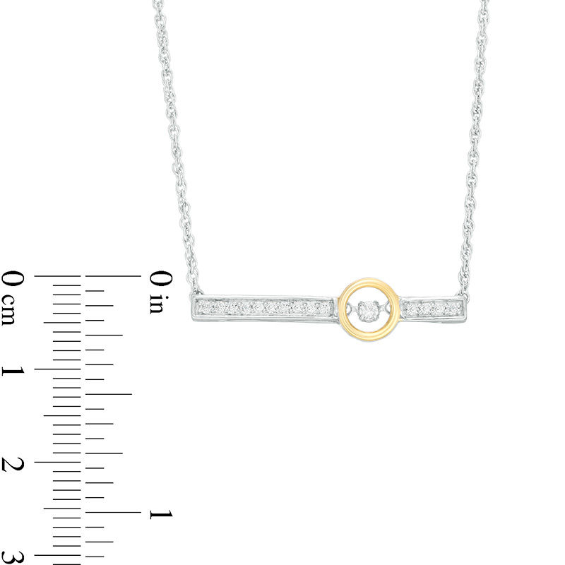 Unstoppable Love™ Lab-Created White Sapphire Bar Necklace in Sterling Silver and 10K Gold