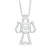 Thumbnail Image 0 of Unstoppable Love™ Lab-Created White Sapphire Angel Pendant in Sterling Silver