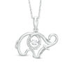 Unstoppable Love™ Lab-Created White Sapphire Elephant Pendant in Sterling Silver
