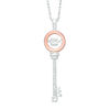 Thumbnail Image 0 of Unstoppable Love™ Lab-Created White Sapphire Key Pendant in Sterling Silver and 10K Rose Gold