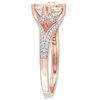 Thumbnail Image 1 of Oval Morganite and 0.19 CT. T.W. Diamond Split Shank Engagement Ring in 14K Rose Gold