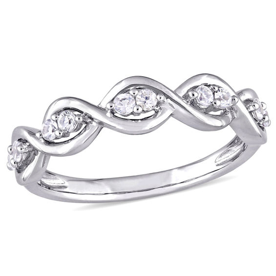 White Sapphire Duo Twist Ring in 14K White Gold White Sapphire Duo Twist Ring in 14K White Gold