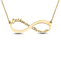 Couple's Sideways Infinity Necklace (2 Names)