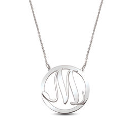 Script Initial Circle Necklace (1 Initial)