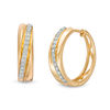 Thumbnail Image 0 of 0.25 CT. T.W. Diamond Slant Hoop Earrings in 10K Gold