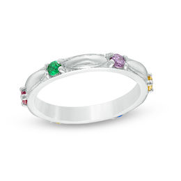 Mother's Birthstone Station Midi Ring (6 Stones)